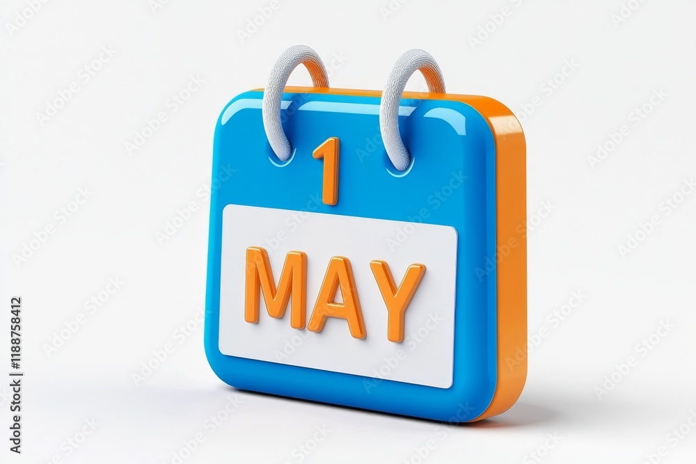 This vibrant and colorful 3D desk calendar prominently showcases the date May 1st, making it an ideal choice for adding a delightful decorative touch to your workspace or office environment This vibrant and colorful 3D desk calendar prominently showcases the date May 1st, making it an ideal choice for adding a delightful decorative touch to your workspace or office environment
