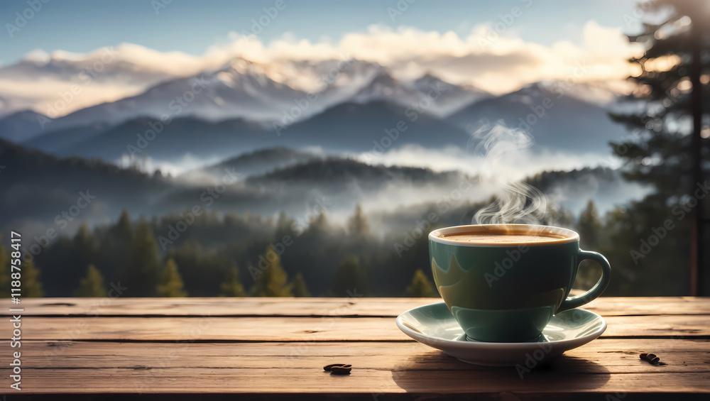 cup of coffee on the mountain cup of coffee on the mountain