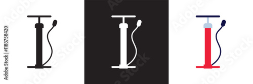 Bicycle pump set icon design. isolated on white and black background. vector illustration. EPS 10