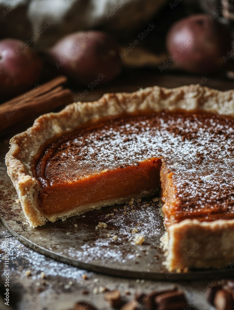 Aromatic Sweet Potato Pie, A Slice of Autumnal Delight, Perfect for a Cozy Fall Day Aromatic Sweet Potato Pie, A Slice of Autumnal Delight, Perfect for a Cozy Fall Day