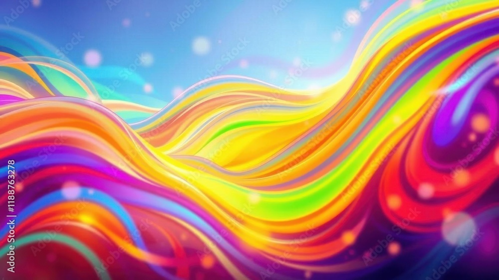 Abstract Vibrant Rainbow Waves Background with Bright Colors and Glowing Lights Abstract Vibrant Rainbow Waves Background with Bright Colors and Glowing Lights