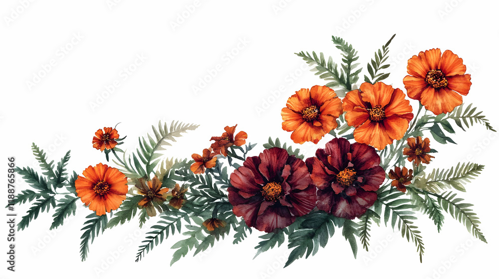 Fototapeta premium Autumn floral arrangement, design element