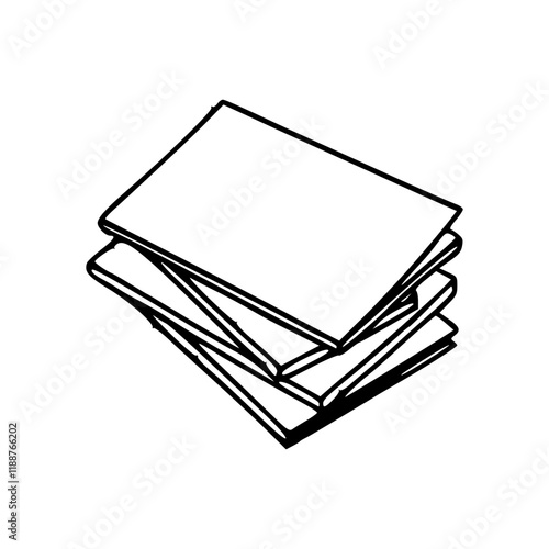 a line art drawing of books illustration