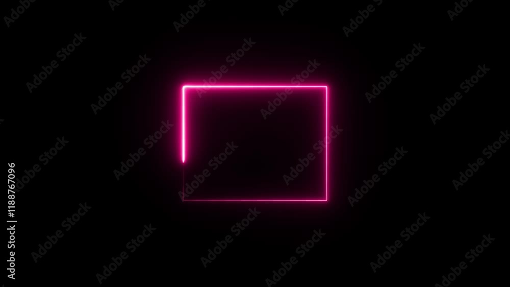 stylish horizontal all the video 3d glowing neon rectangle frame stylish horizontal all the video 3d glowing neon rectangle frame