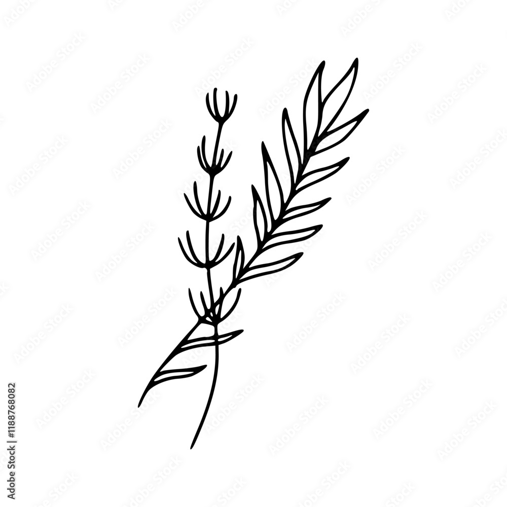 Fototapeta premium Minimalist Hand Drawn Floral Bouquet Illustration