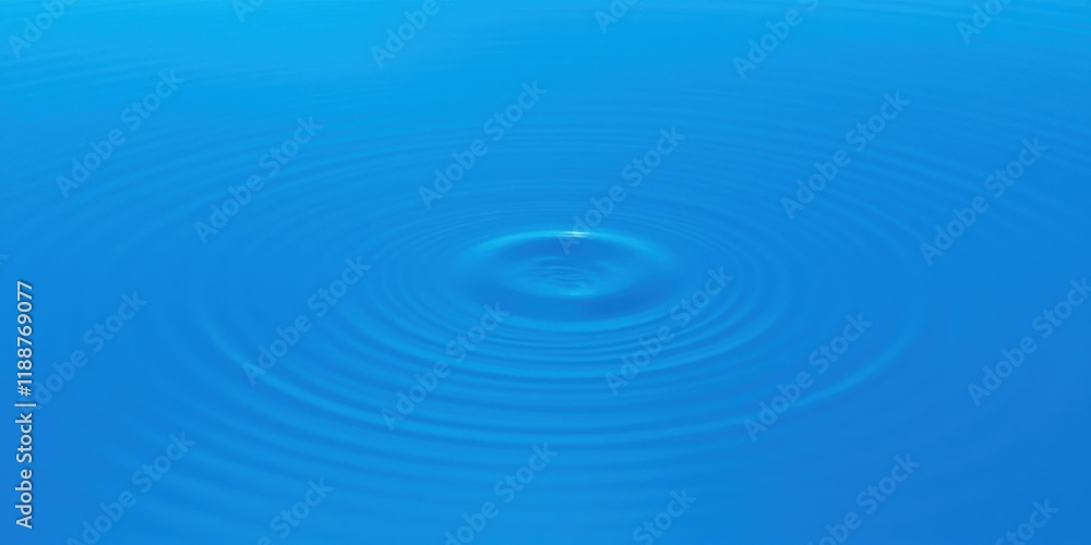 Abstract Blue Water Ripples Expanding Outward From a Central Point Abstract Blue Water Ripples Expanding Outward From a Central Point