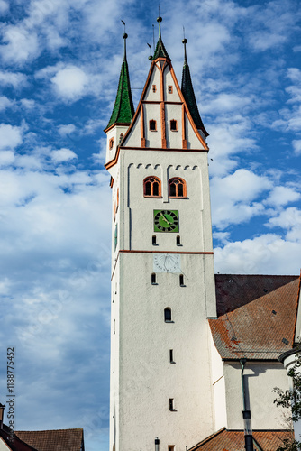 Kirchturm  in Dietenheim in Deutschland, Baden-Würrtemberg