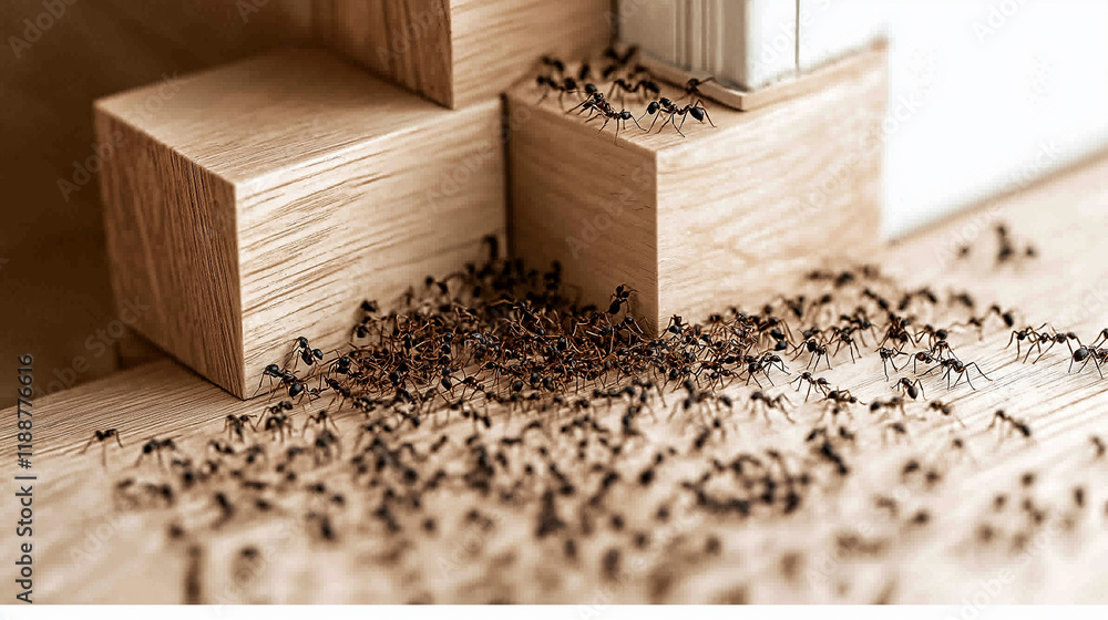 Ant infestation in residential premises. Ant infestation in residential premises.