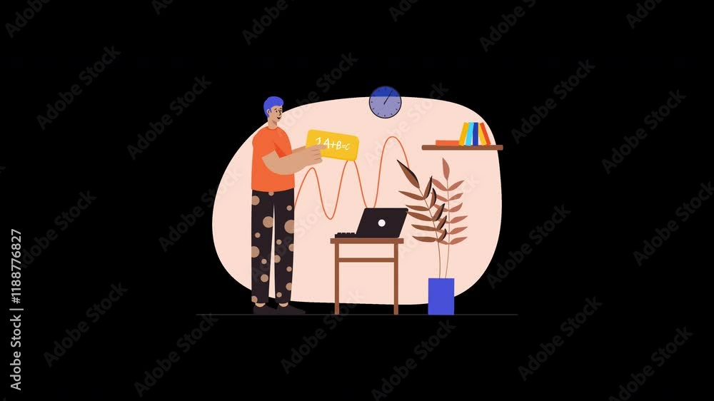 A person of European descent analyzes data on a laptop in a home office setting. A person of European descent analyzes data on a laptop in a home office setting.