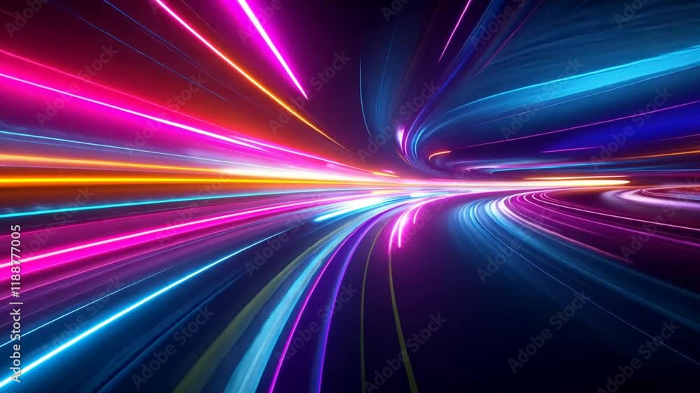 A dynamic retro-futuristic warp space scene featuring glowing neon lines in a hyper-speed tunnel effect, with vivid gradients and a sci-fi aesthetic. A dynamic retro-futuristic warp space scene featuring glowing neon lines in a hyper-speed tunnel effect, with vivid gradients and a sci-fi aesthetic.