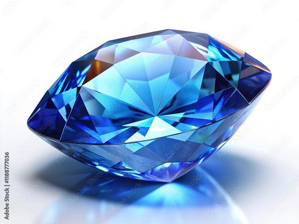 Sparkling Blue Gemstone, Jewel, Gem, Crystal, Sapphire, Deep Blue, Precious Stone,  Luxury, Elegant, Shimmering