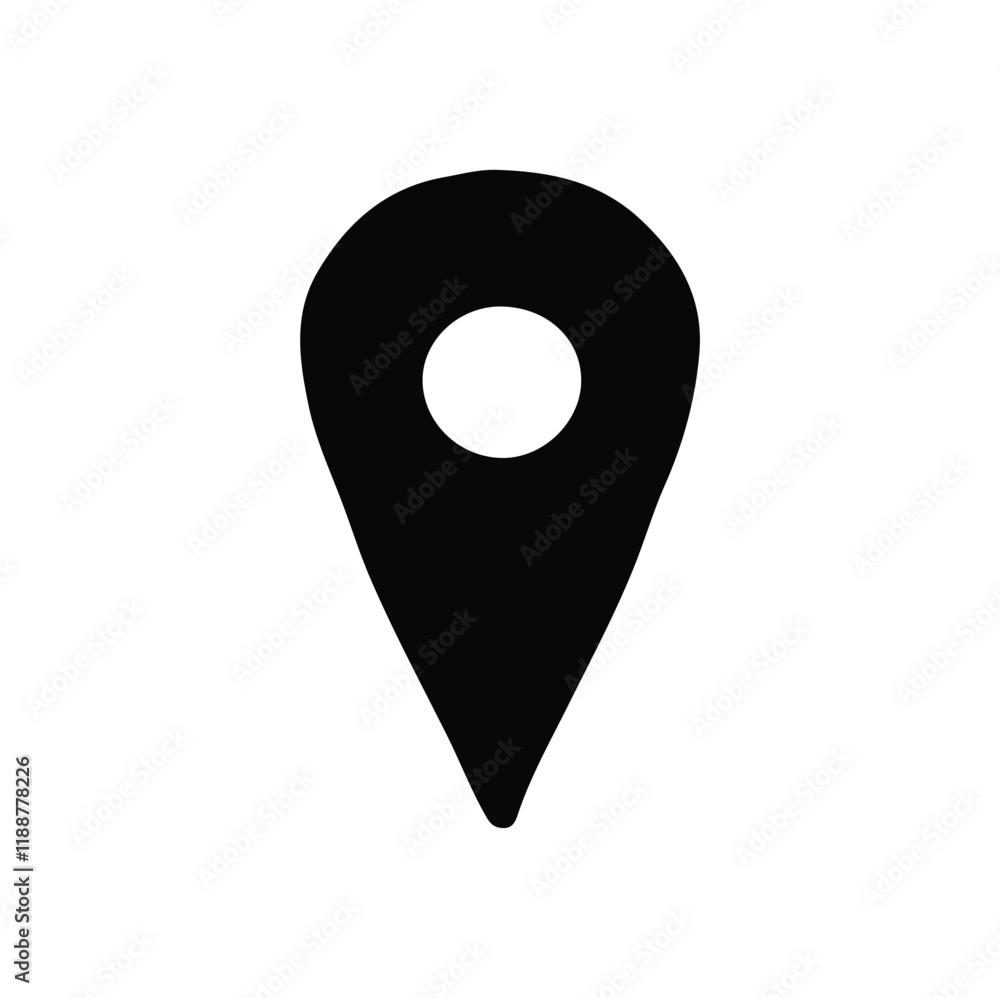 Icon location marker silhouette vector Icon location marker silhouette vector