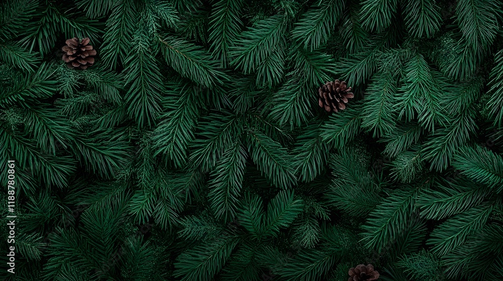 Luxurious Dark Green Evergreen Needle Texture with Festive Seasonal Charm Luxurious Dark Green Evergreen Needle Texture with Festive Seasonal Charm