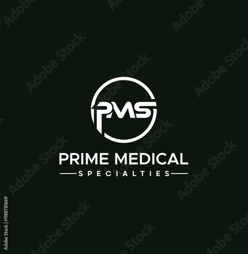 PMS Letter Logo Design with vector template