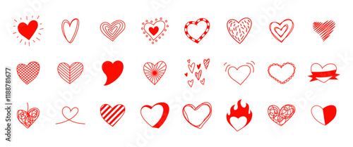 set of red hearts