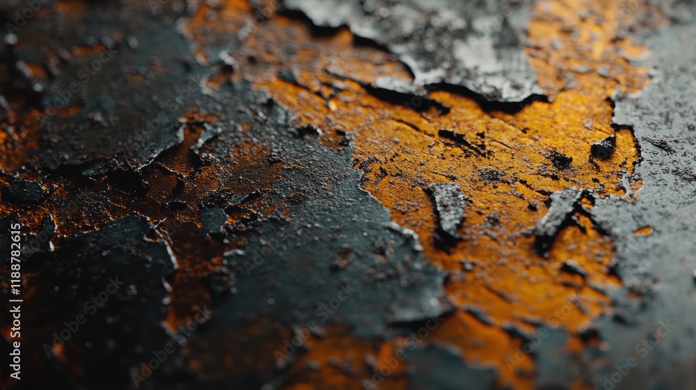 Textured Surface with Rust and Flaking Paint in Dark Tones Textured Surface with Rust and Flaking Paint in Dark Tones