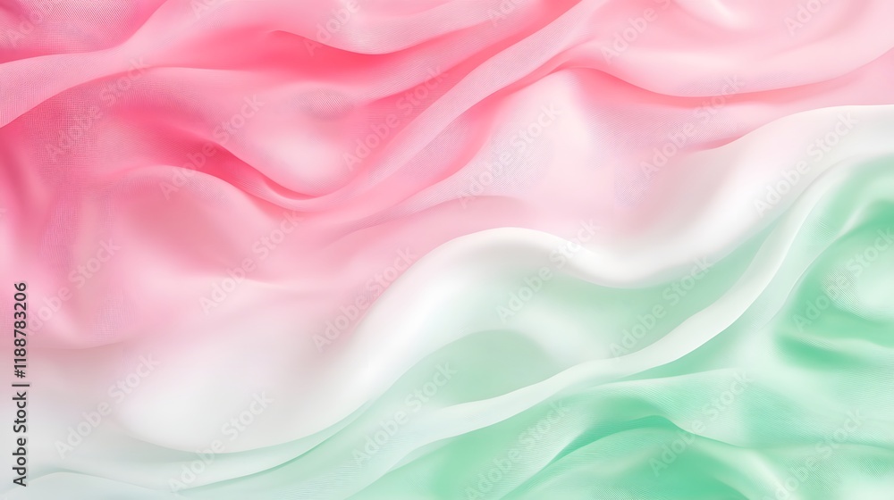 Fototapeta premium Soft Gradient Pink and Green Blended Background with Smooth Color Transitions