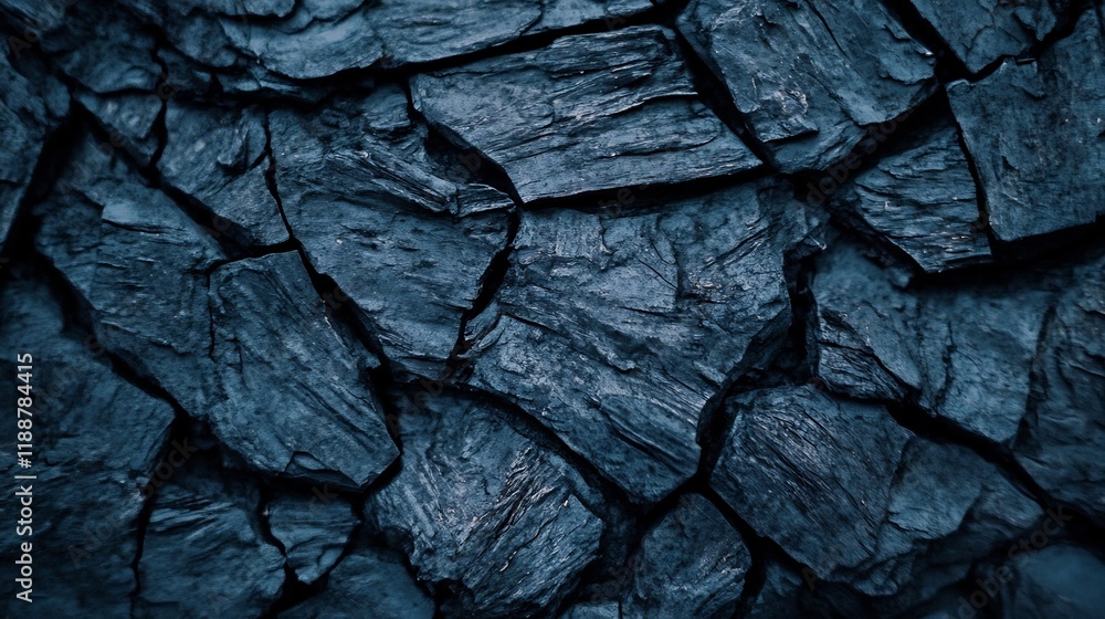 Fototapeta premium Closeup View of Dark Textured Tree Bark with Rugged Natural Patterns