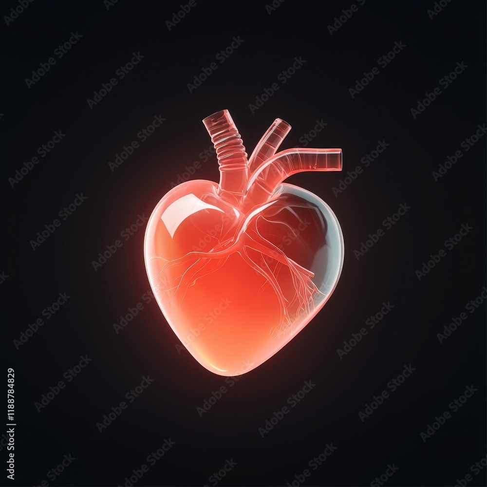 A symbolic glowing heart icon indicating empathy in customer service.