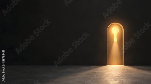Wallpaper Mural Glowing Keyhole in Dark Wall Luminous Doorway to Potential Torontodigital.ca