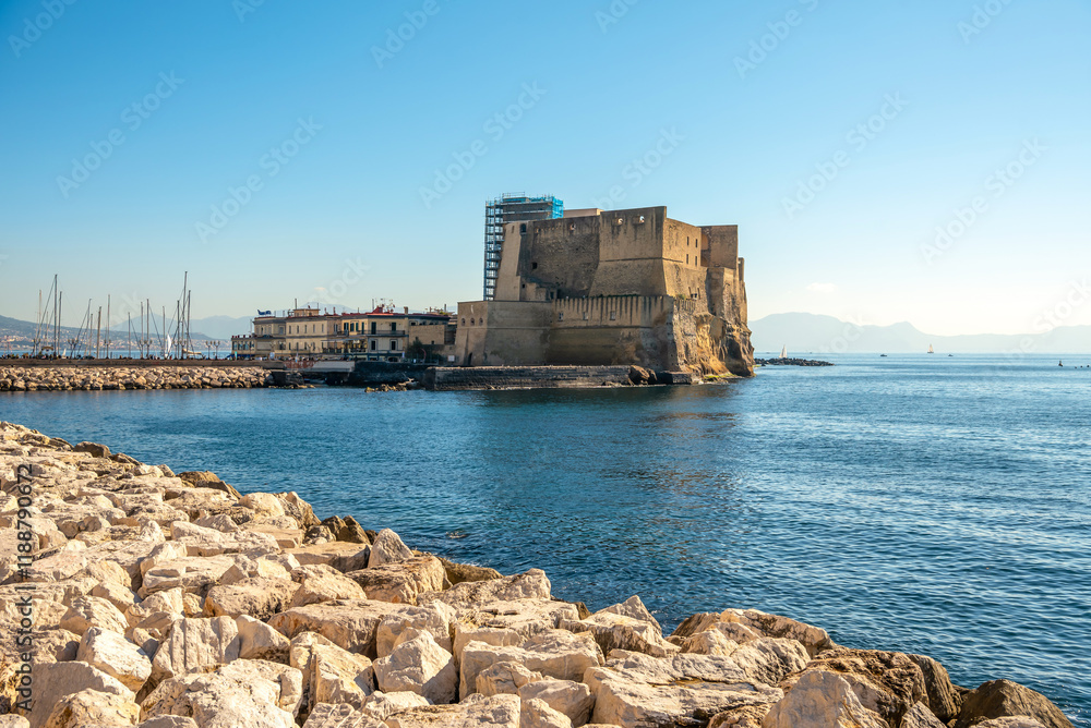 Gulf of Naples. View of Castel dell'Ovo