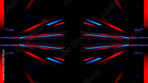 Red and Blue Neon Magic Alley Background VJ Loop in 4K