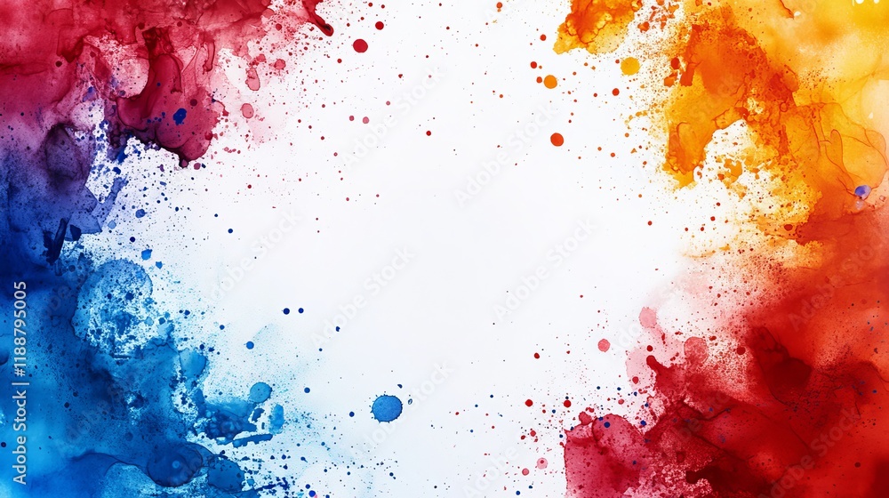 Obraz premium Vibrant Watercolor Background with Colorful Hues Blending Harmoniously Creating an Artistic Atmosphere