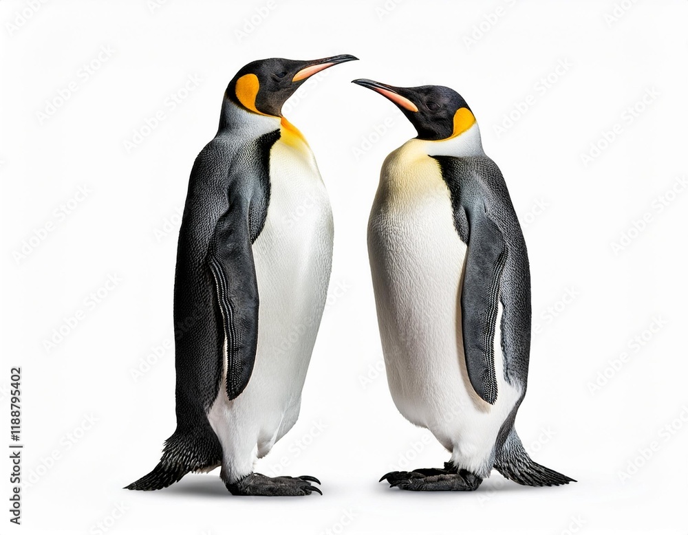 Fototapeta premium two penguins isolated on white