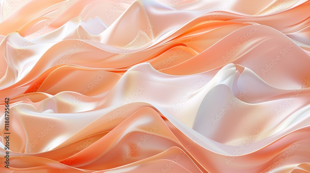 Fototapeta premium Abstract Peach and White Silk Drape Wallpaper