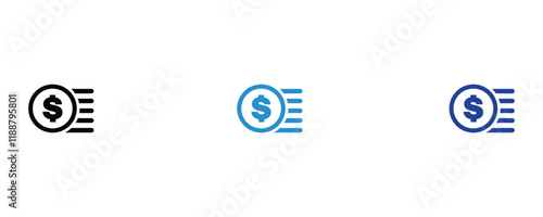 Dollar symbol flat icon, define value dollar sign icon outline style vector illustration isolated on white background.