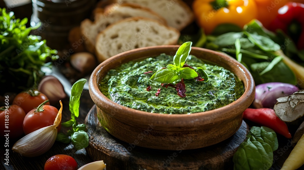 Creamy Spinach Dip with Colorful Dipping Options Creamy Spinach Dip with Colorful Dipping Options