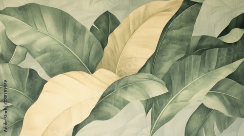 Wallpaper Mural Lush Tropical Leafy Backdrop Torontodigital.ca