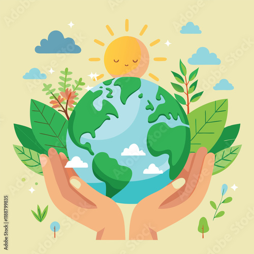 Hands Holding Earth, Symbol of Environmental Protection