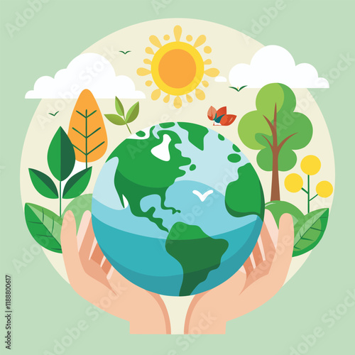 Hands Holding Earth, Symbol of Environmental Protection