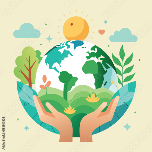 Hands Holding Earth, Symbol of Environmental Protection