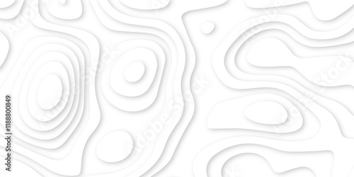 white 3d papercut topography relief background. seamless paper cut texture. background illustration with curved layers and shadow. White wavy layers. multi layer cutout geometric pattern.