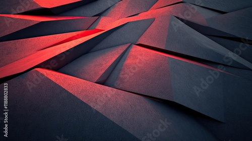 Wallpaper Mural **Glowing angular cuts in bright crimson and smooth gray tones Torontodigital.ca