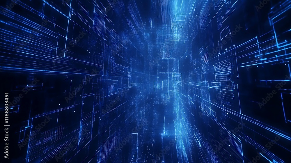 Obraz premium Abstract computer technology blue background