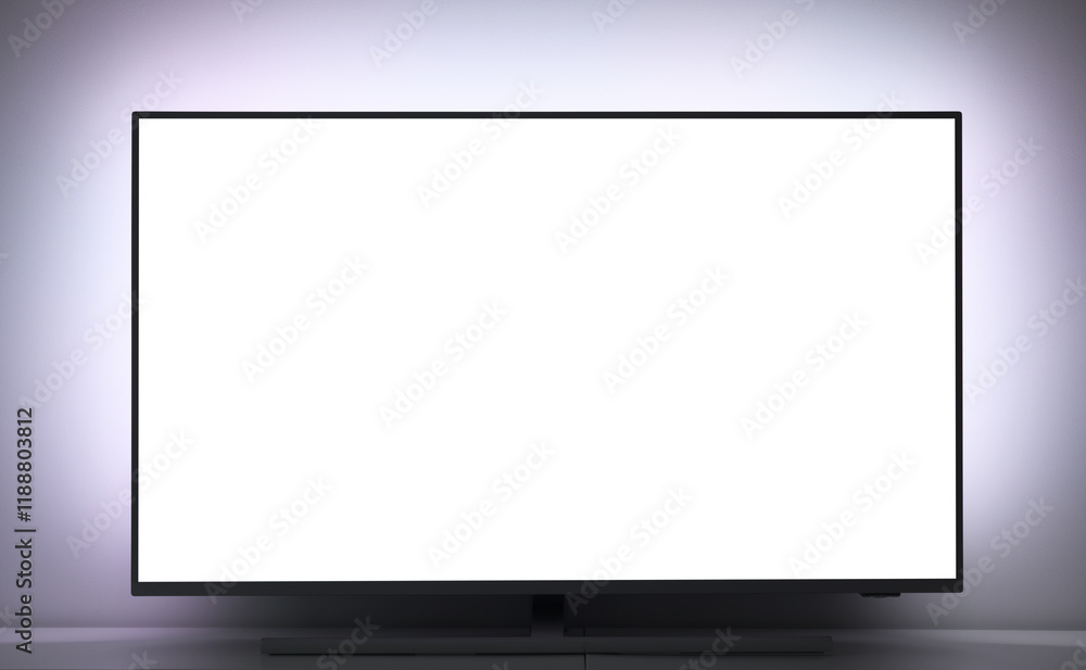 Close-up of a large television with an isolated screen. Close-up of a large television with an isolated screen.