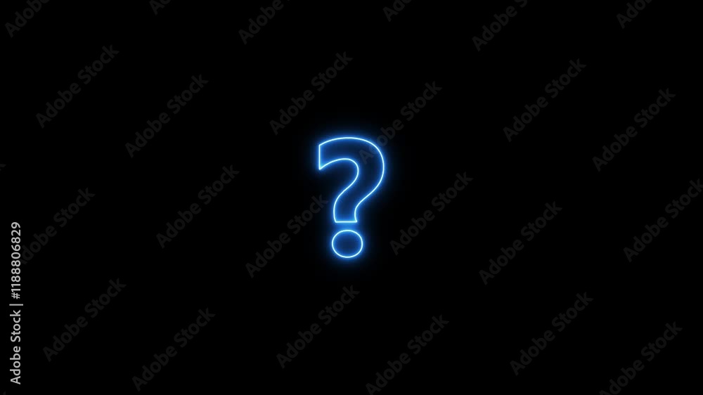 Neon question mark icon animation Neon question mark icon animation