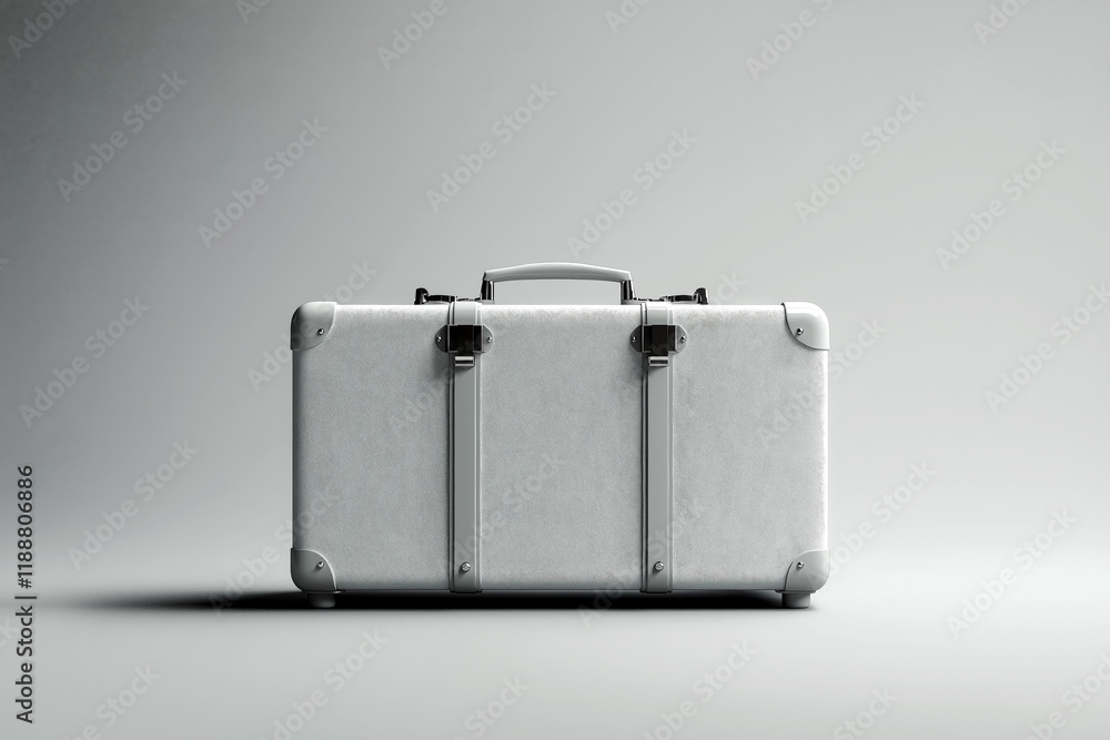 A minimalist image of a suitcase with a simple background, focusing on its design and texture. A minimalist image of a suitcase with a simple background, focusing on its design and texture.