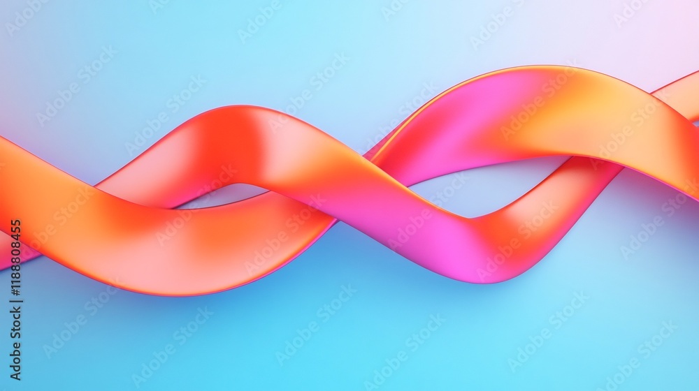 Dynamic Glowing Ribbon with Clean Twists and Abstract Progress Path in 3D Dynamic Glowing Ribbon with Clean Twists and Abstract Progress Path in 3D