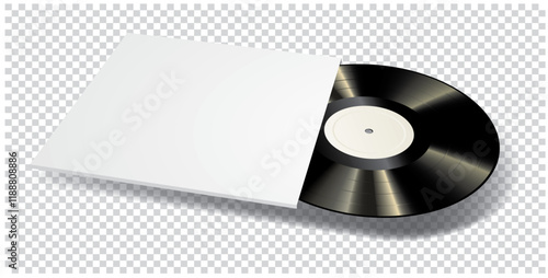 vinyl LP with blank cover, vector illustration