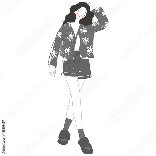 black and white coat