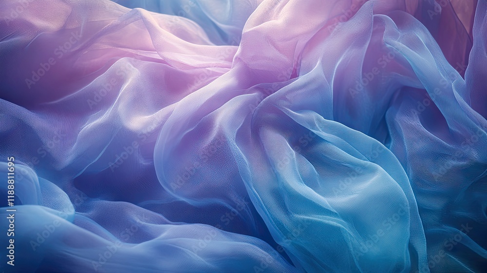 Obraz premium A calming gradient shifting from soft lavender to icy turquoise, with fluid transitions creating a peaceful and modern design.