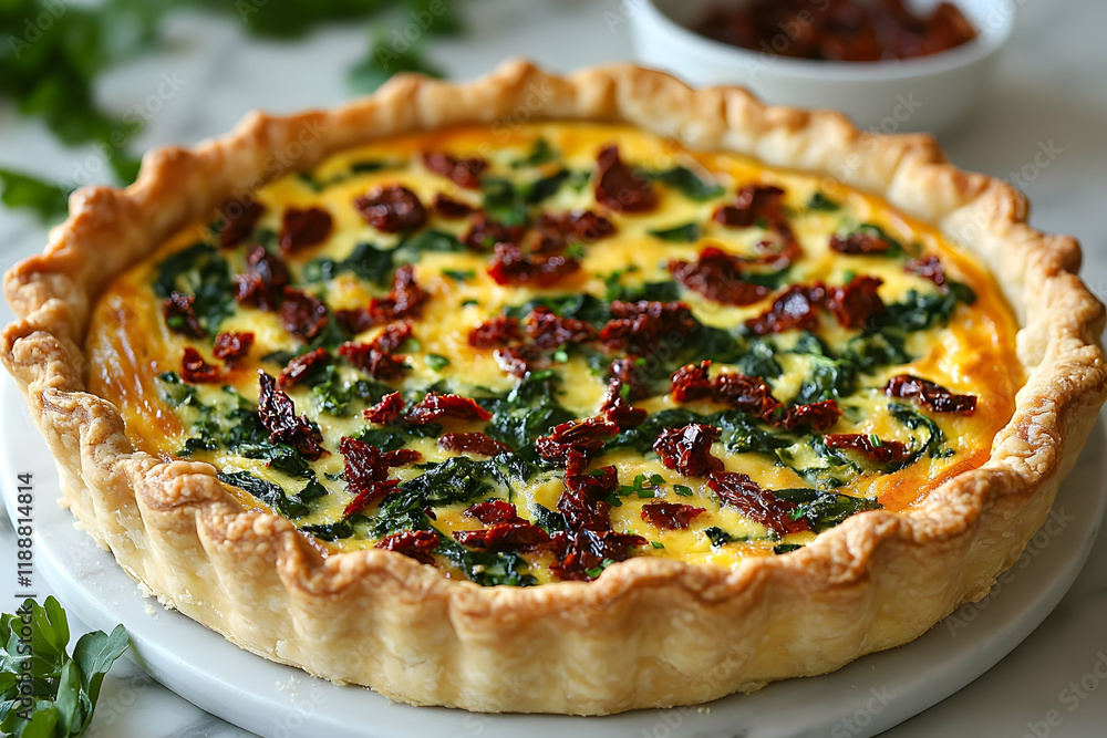 Savory Spinach and Sun-dried Tomato Quiche: A Delicious Baked Tart Savory Spinach and Sun-dried Tomato Quiche: A Delicious Baked Tart