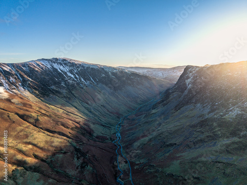 Dramatic aerial drone lands...