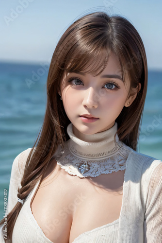 Wallpaper Mural 女, 美しさ, 浜, 顔, グラビア, アイドル, 巨乳, 水着,  Torontodigital.ca