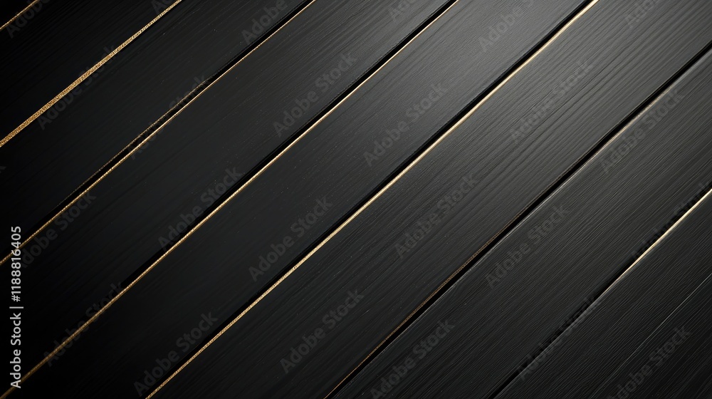 Obraz premium A luxurious black backdrop with thin gold lines running across, providing a sleek, contemporary design perfect for premium branding.