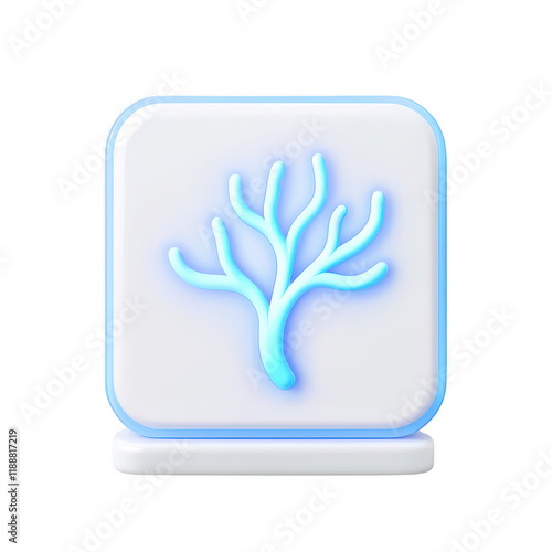 A modern glowing coral icon with a sleek design for digital use and environmental themes. photo